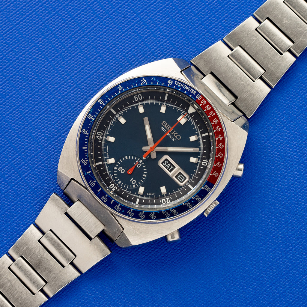 Seiko 6139 6005 Blue Pogue Chronograph Collectors Corner NY