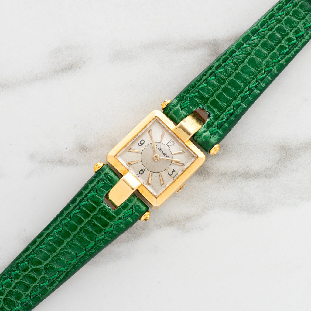 Cartier　vintage Vintage Cartier Paris Manual Wind 32MM Wide Case 18K Yellow