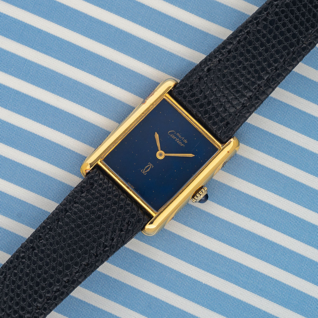 Cartier Tank Must De Cartier w Lapis Blue Dial Collectors Corner NY
