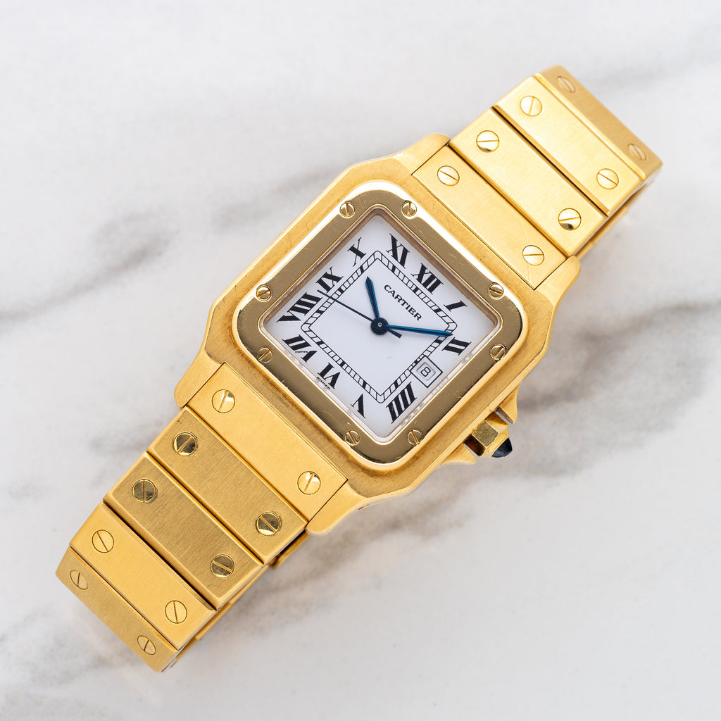 Yellow gold cartier santos hot sale