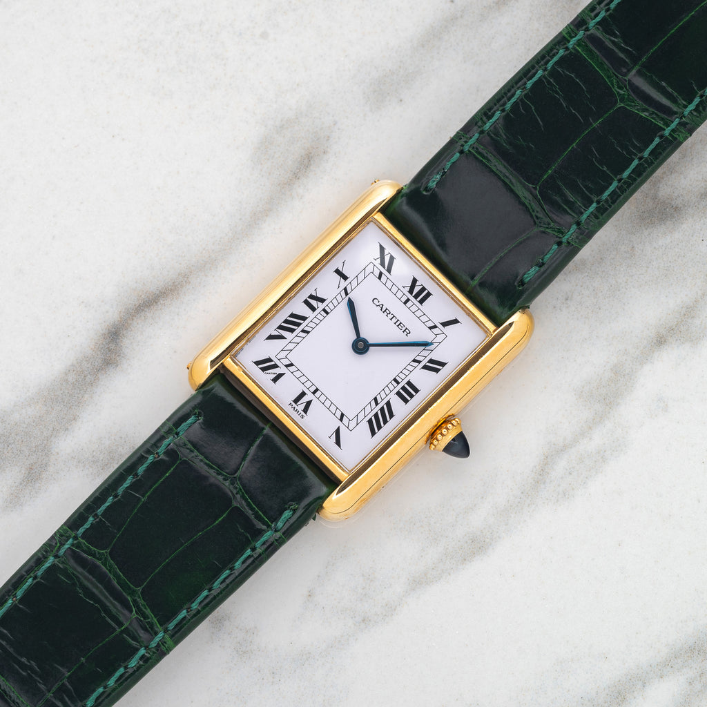 Cartier Tank Louis 78086 w/Paris Dial & Elongated Crown