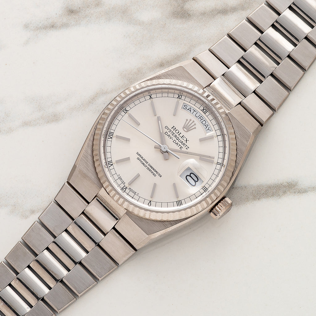 Rolex Day-Date Oysterquartz 19019 - White Gold - Papers