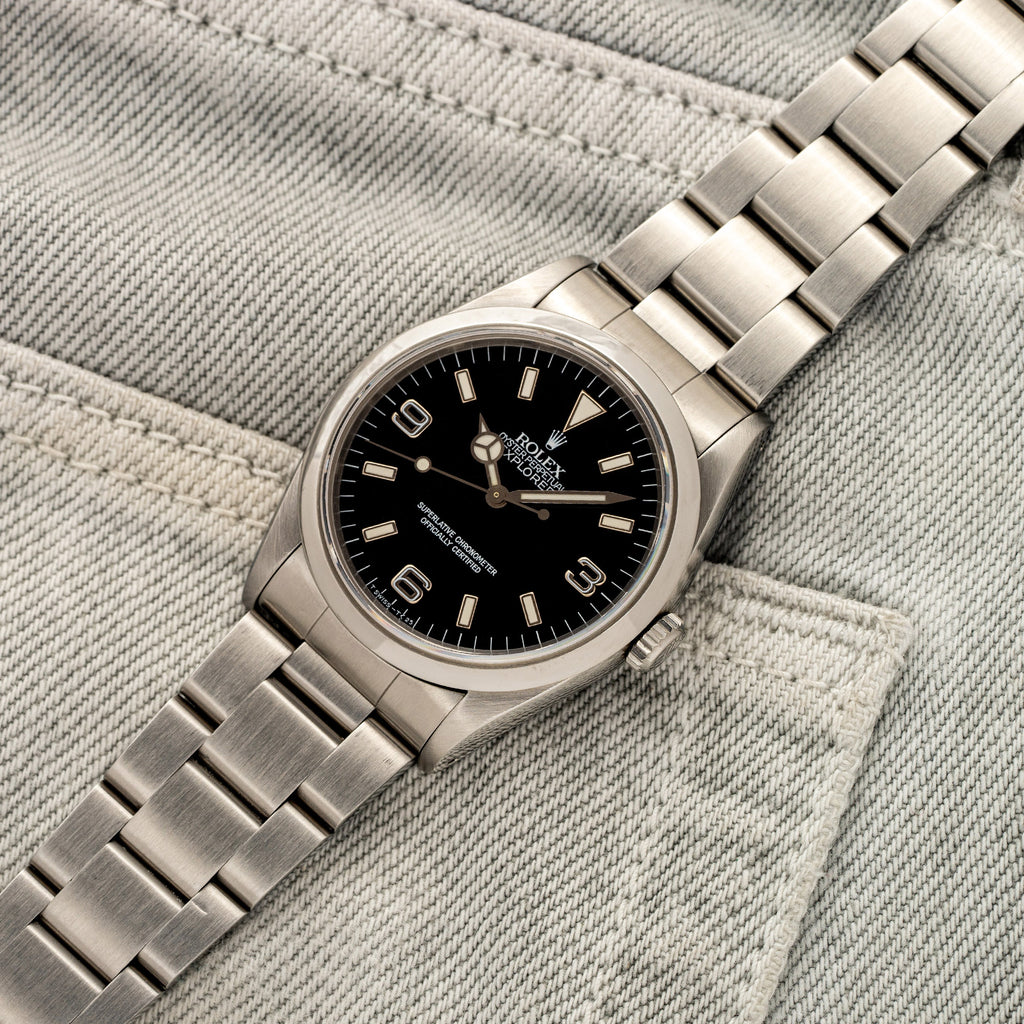 Rolex Explorer 14270 w Early Holes Case Tritium Dial Unpolished Collectors Corner NY