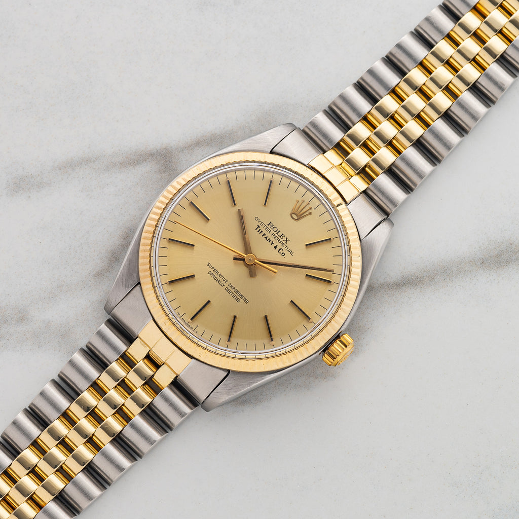 ロレックス オイスターデイト ROLEX Tiffany ROLEX】ロレックス オイスター36㎜ ティファニーブルー126000