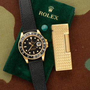 Rolex GMT Master II 16718 w/Black "Gilt Dial"
