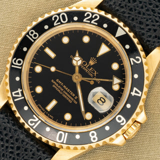 Rolex GMT Master II 16718 w/Black "Gilt Dial"
