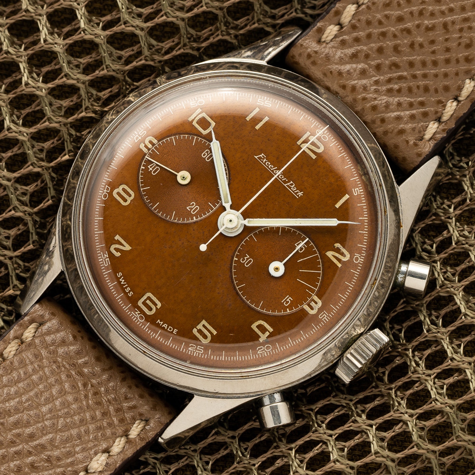 Excelsior Park Chronograph w/Military Provenance & Stunning Tropical Dial