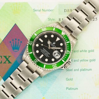 Rolex Anniversary Submariner 16610LV "Kermit" - Full Collector Set - *Unpolished*