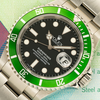Rolex Anniversary Submariner 16610LV "Kermit" - Full Collector Set - *Unpolished*
