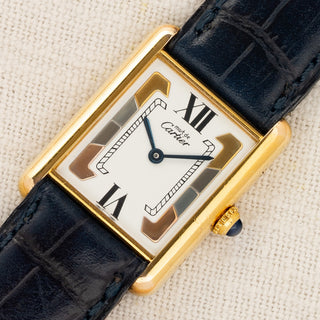 Cartier Tank Must De Cartier - Quartz w/Rare Tri-Tone Trinity Dial