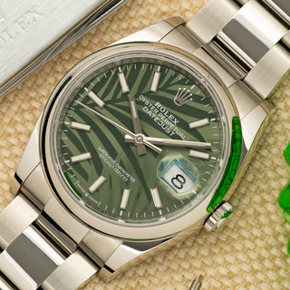 Rolex Datejust 126200 "Palm Motif" Dial w/2023 Card - Full Set/Like New