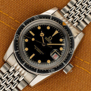 Titus Calypsomatic w/Spectacular Gilt Dial - Service Papers From True Patina - *Unpolished*