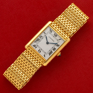 Cartier Tank Louis Jumbo Automatique - Paris Signed w/Uncut Factory 18k Bracelet - Very Rare/*Unpolished*