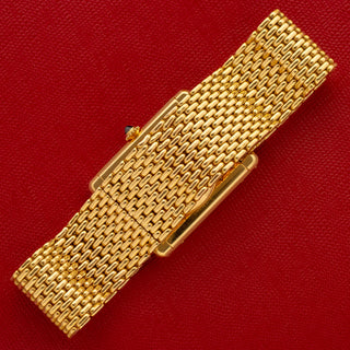 Cartier Tank Louis Jumbo Automatique - Paris Signed w/Uncut Factory 18k Bracelet - Very Rare/*Unpolished*