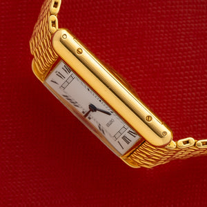 Cartier Tank Louis Jumbo Automatique - Paris Signed w/Uncut Factory 18k Bracelet - Very Rare/*Unpolished*