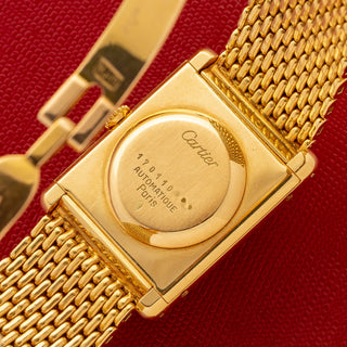 Cartier Tank Louis Jumbo Automatique - Paris Signed w/Uncut Factory 18k Bracelet - Very Rare/*Unpolished*