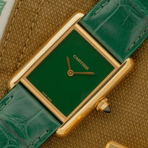 Cartier Tank Louis 18k w/Green Dial - Full Set/Mint
