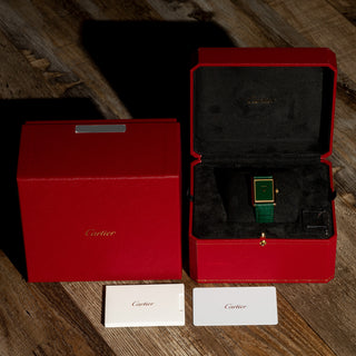 Cartier Tank Louis 18k w/Green Dial - Full Set/Mint