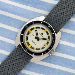 Dugena "Sealab" Skin Diver - "Pearl" White Dial - Very Rare/*Unpolished*