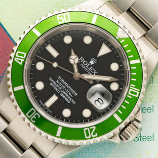 Rolex Anniversary Submariner 16610LV "Kermit" - Full Set w/Open Papers