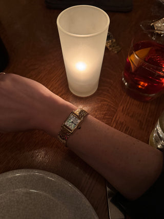 Cartier Tank w/Mother of Pearl Dial & Pyramid Bracelet - Very Rare/Near Mint