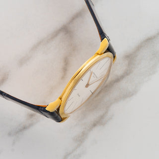 Side profile view displaying the unpolished case architecture and sharp lug proportions of an Audemars Piguet 5043
