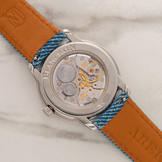 Sapphire exhibition caseback view displaying the ultra-thin COSC certified caliber 64-1 movement on a Blancpain 7002