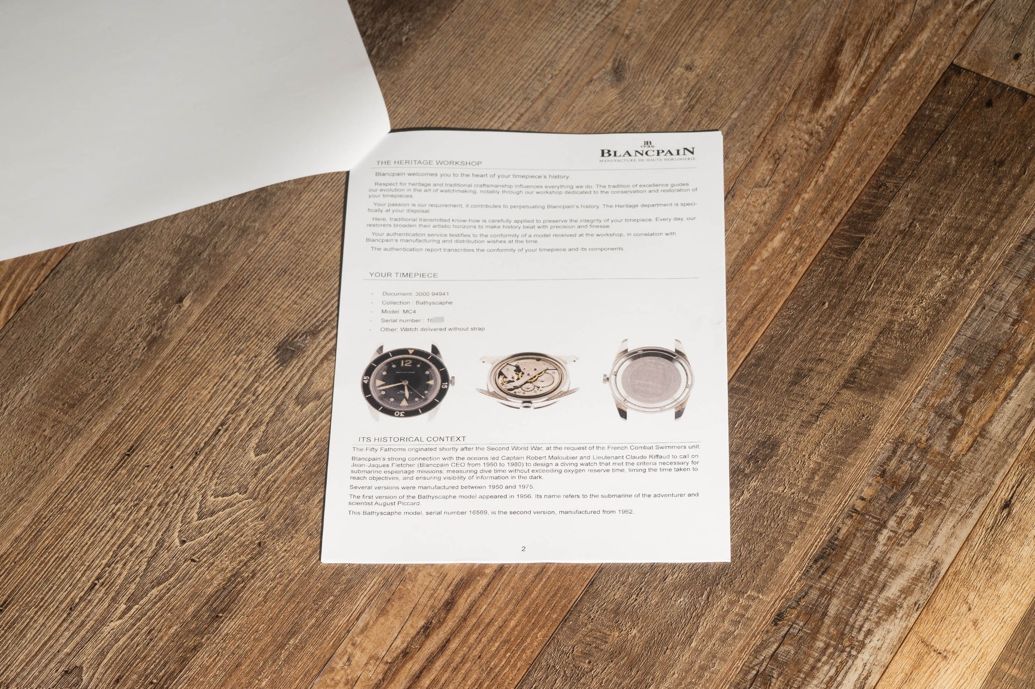 Blancpain Bathyscaphe MC4 - Archive Papers/*Unpolished* - Very Rare