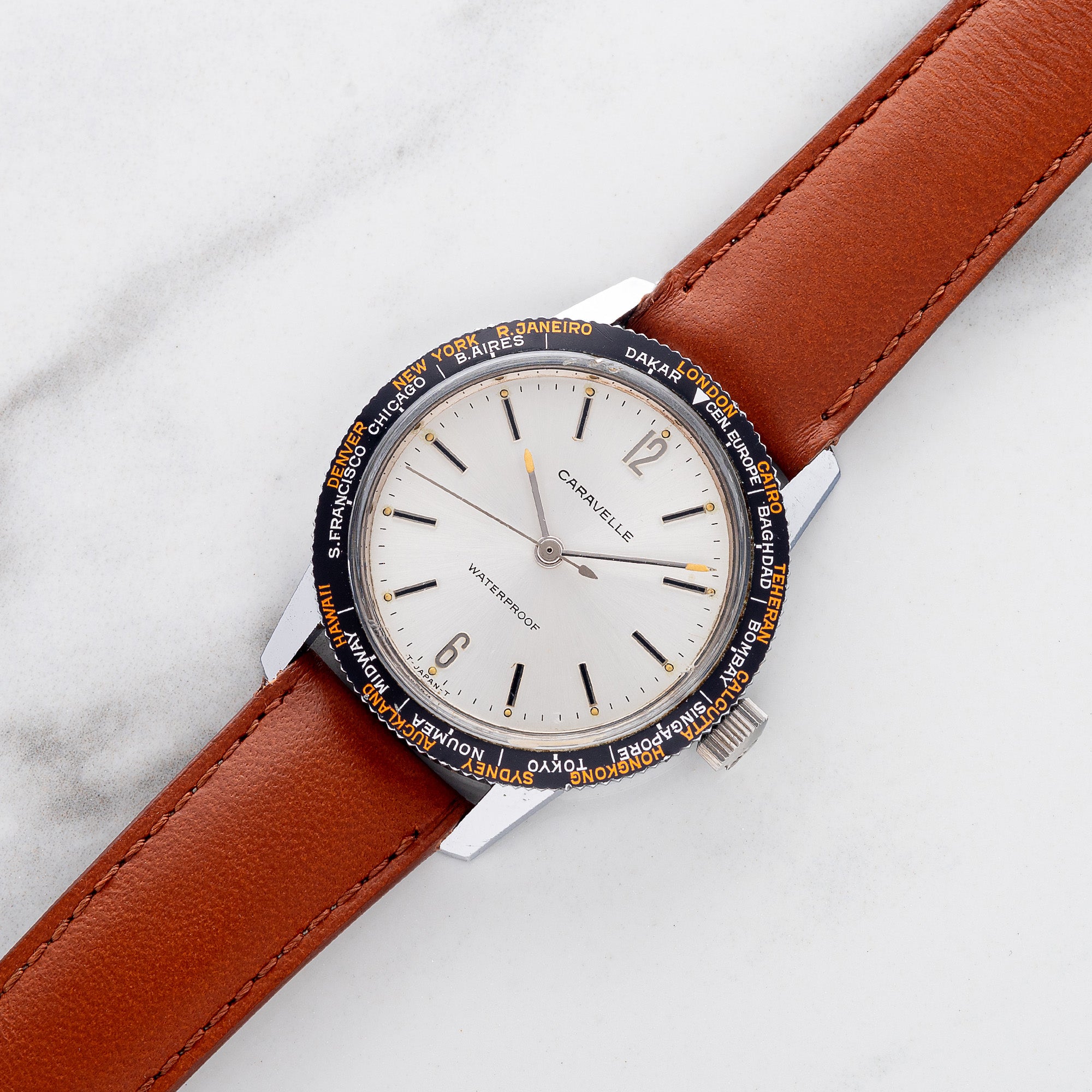 Caravelle/Bulova World Time w/11DP Movement - Rare – Collectors
