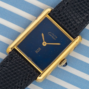 Cartier Tank Must De Cartier w/"Lapis" Blue Dial
