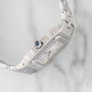 Cartier Santos Carrée 2960 - Stainless Steel w/Godron Bracelet