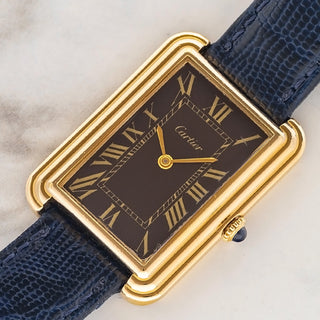 Cartier Tank Jumbo Stepped w/Brown Dial - Rare