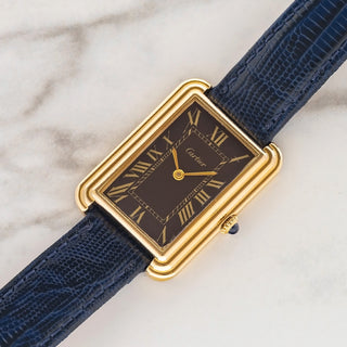 Cartier Tank Jumbo Stepped w/Brown Dial - Rare