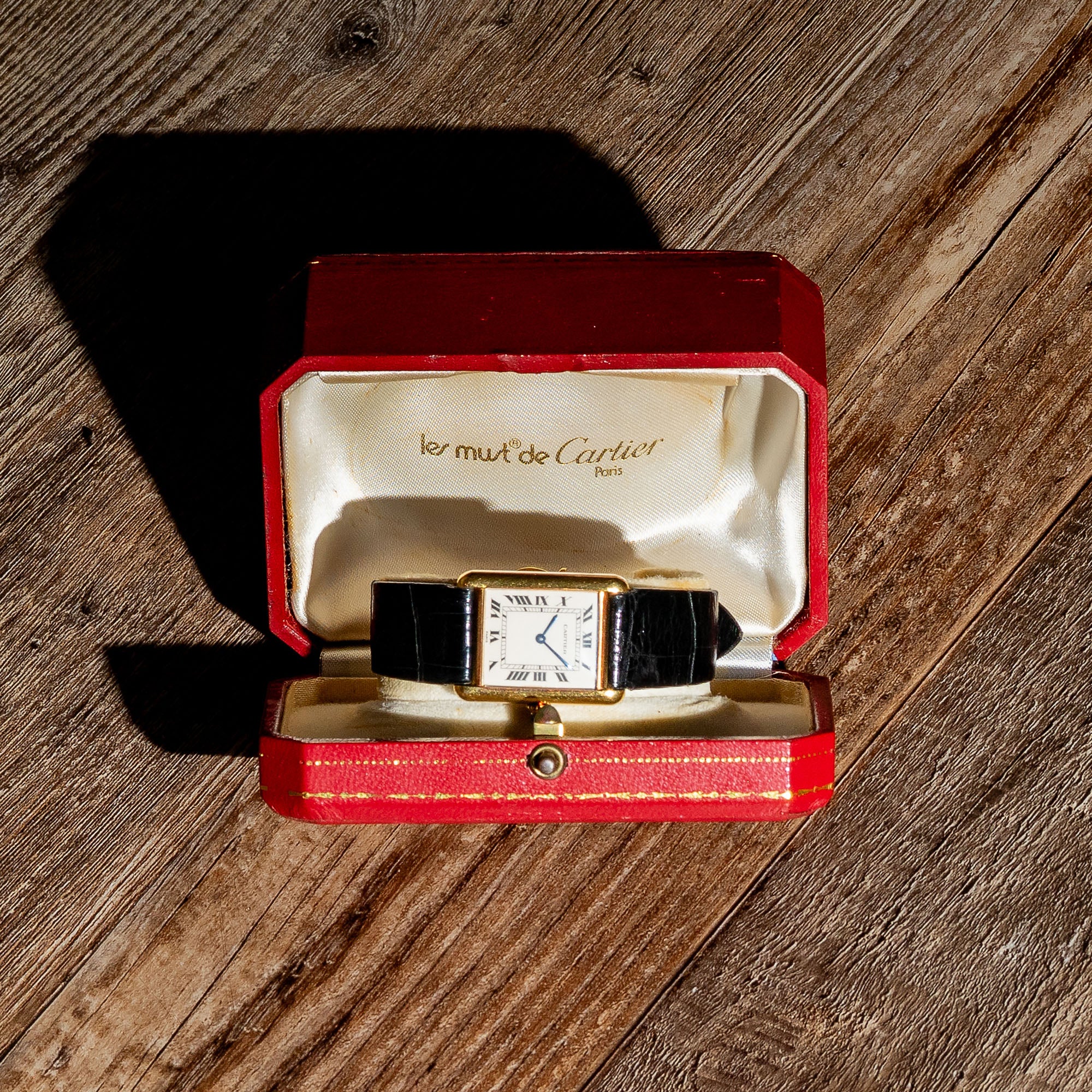 Cartier Tank Louis 78086 w/"Paris" Dial & Elongated Crown - Box/*Unpolished*