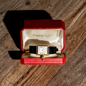 Cartier Tank Louis 78086 w/"Paris" Dial & Elongated Crown - Box/*Unpolished*