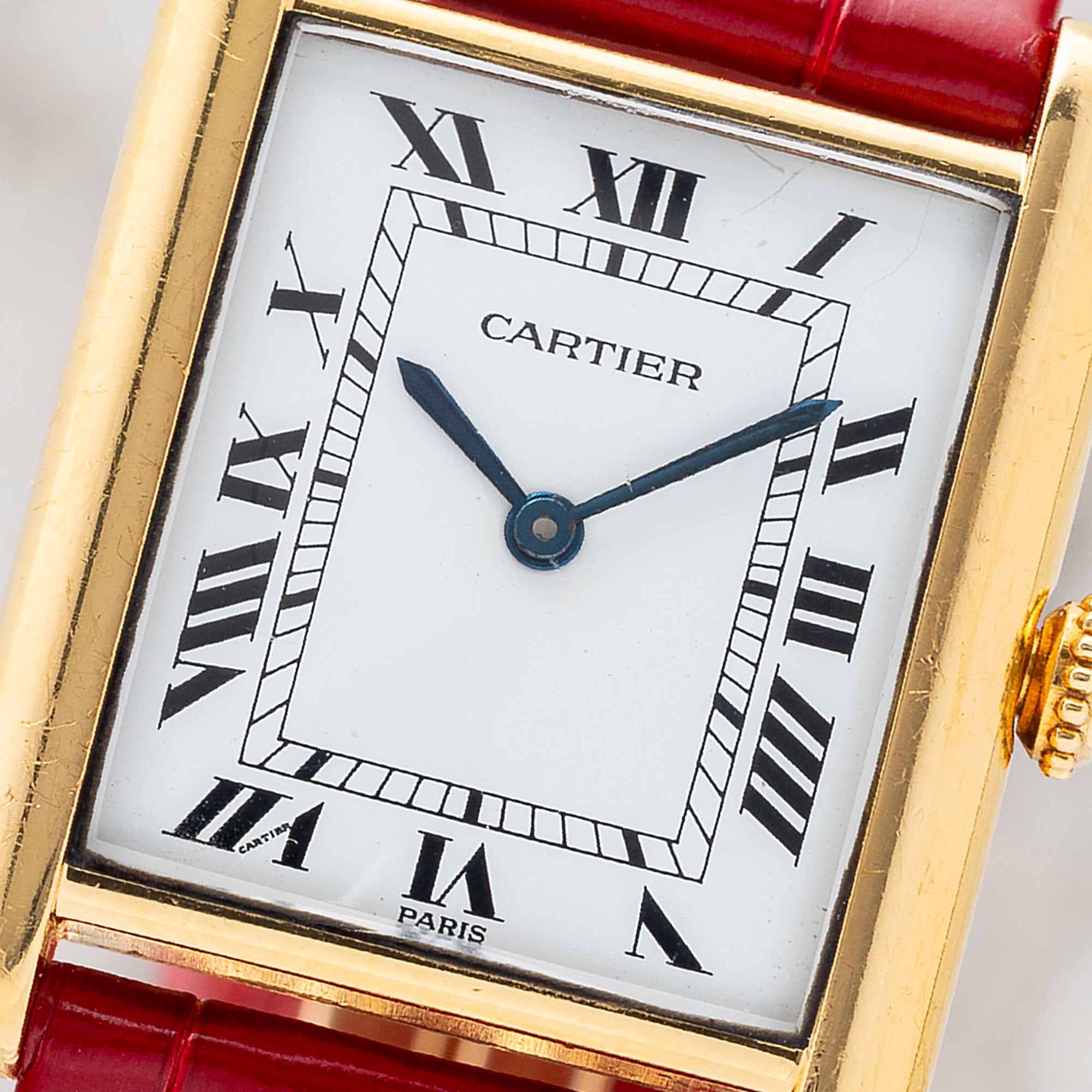 Cartier Tank Louis 78086 w/Paris Dial & Elongated Crown - *Unpolished*