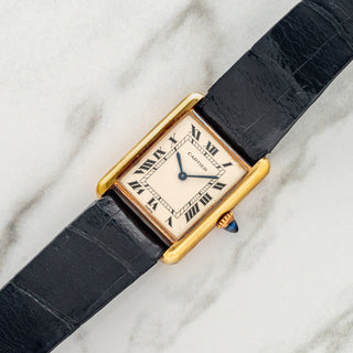 Cartier Tank Louis 78086 w/"Paris" Dial & Elongated Crown - Box/*Unpolished*