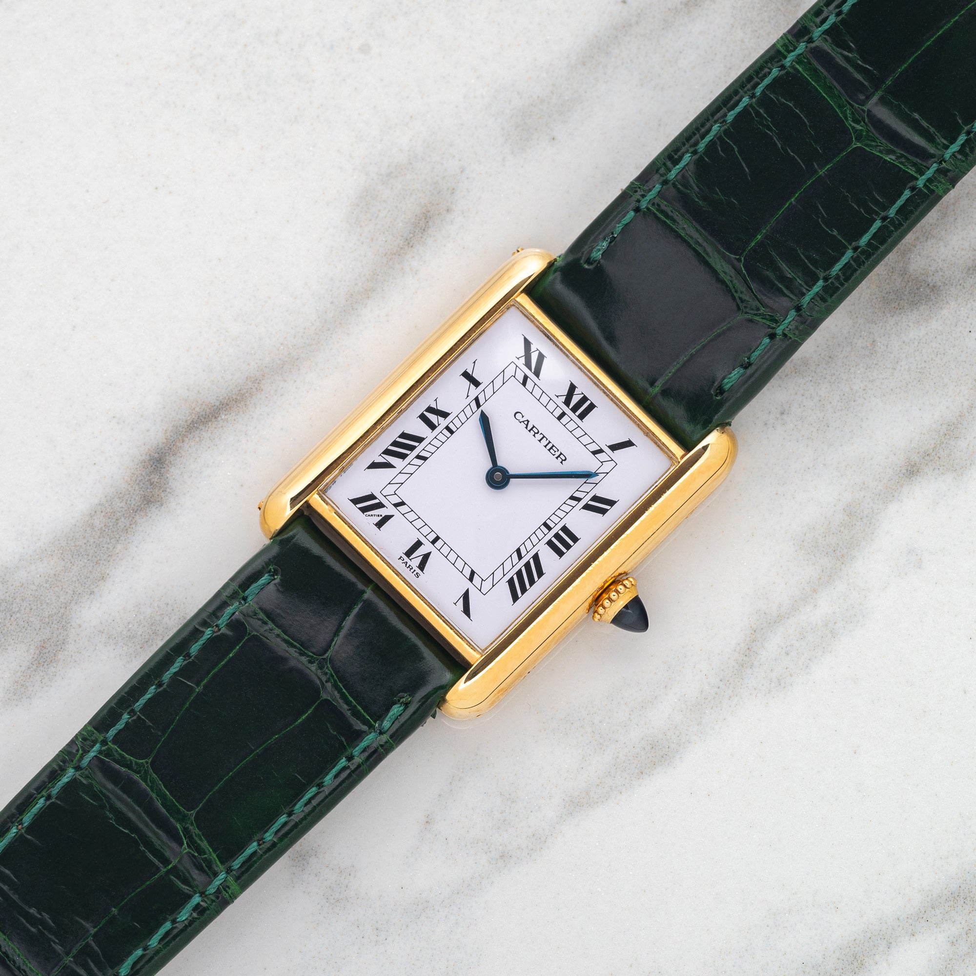 Cartier Tank Louis 78086 w/Paris Dial & Elongated Crown