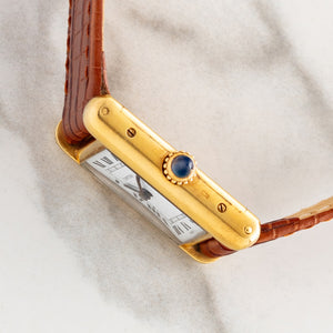 Cartier Tank Louis 78087 w/"Paris" Dial & Elongated Crown - Ladies - *Unpolished*
