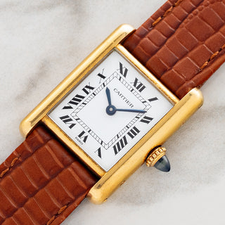 Cartier Tank Louis 78087 w/"Paris" Dial & Elongated Crown - Ladies - *Unpolished*