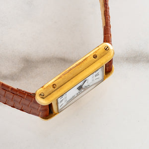 Cartier Tank Louis 78087 w/"Paris" Dial & Elongated Crown - Ladies - *Unpolished*