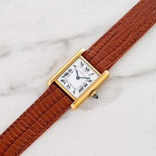 Cartier Tank Louis 78087 w/"Paris" Dial & Elongated Crown - Ladies - *Unpolished*