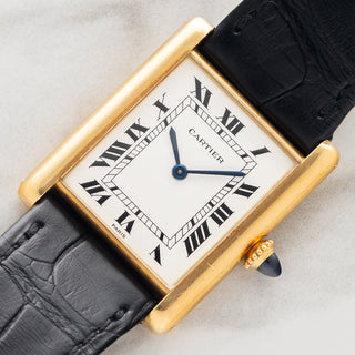 Cartier Tank Louis 96019 "Extra Plate" w/"Paris" Dial & Elongated Crown - *Unpolished*