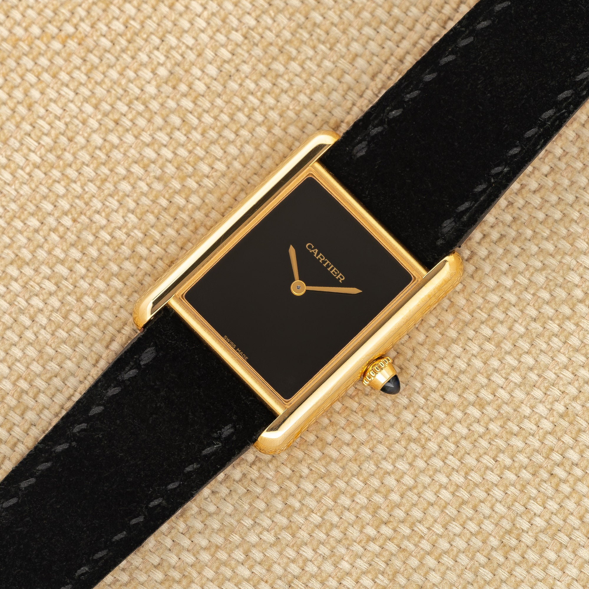 Cartier Tank Louis 18k w/Black Dial - Full Set/Near Mint