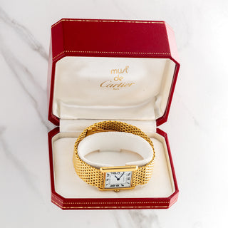 Cartier Tank Louis "Extra Plate" 96065 w/"Grain De Riz" Bracelet - Full Set/*Unpolished*