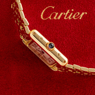 Cartier Tank w/Mother of Pearl Dial & Pyramid Bracelet - Very Rare/Near Mint