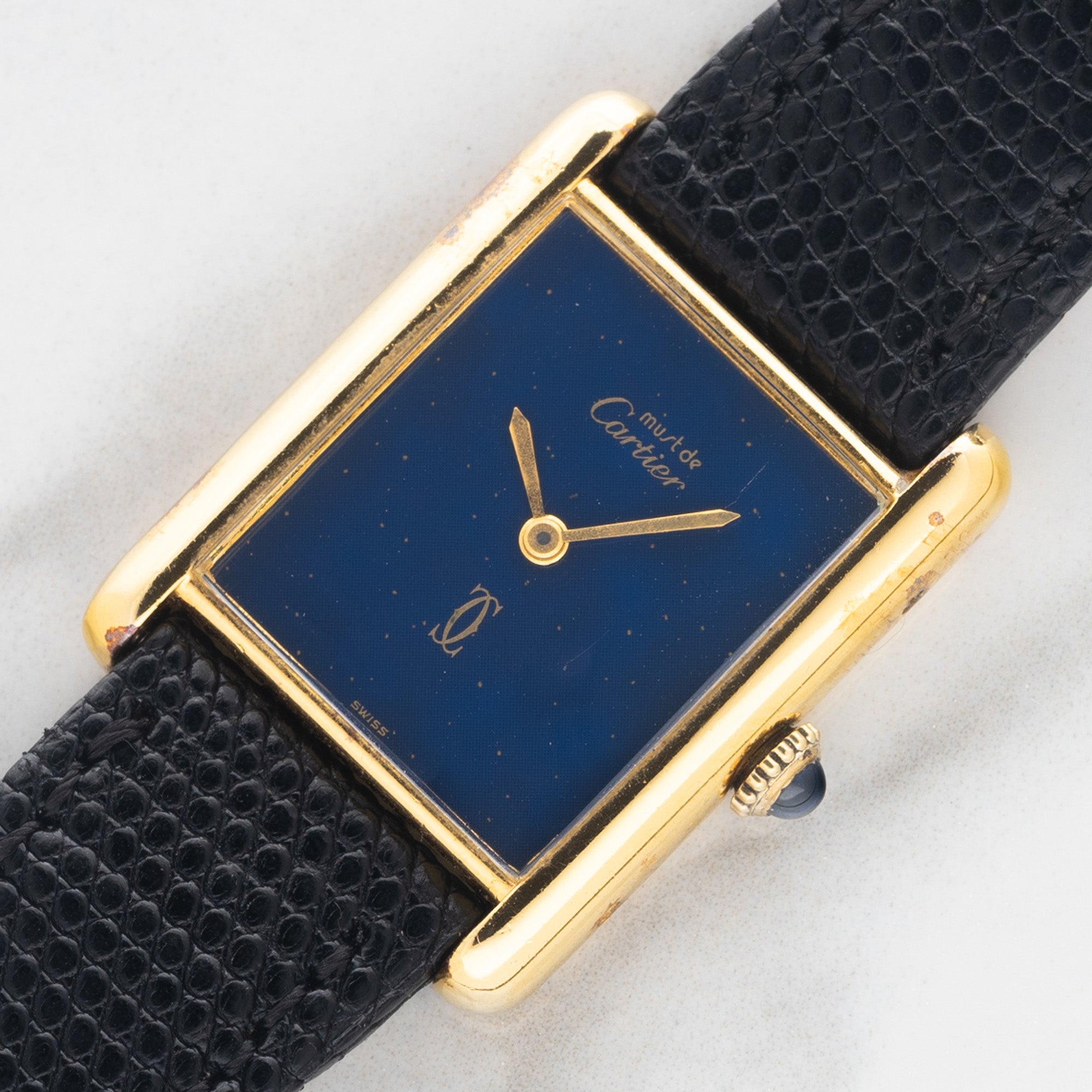 Cartier Tank Must De Cartier w/"Lapis" Blue Dial