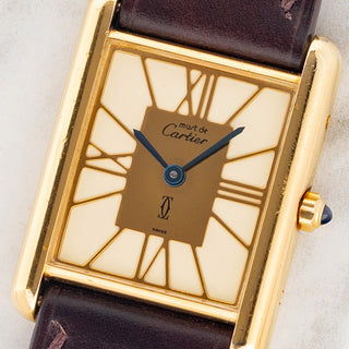 Cartier Tank Must w/Gold & Cream Roman Dial - Rare