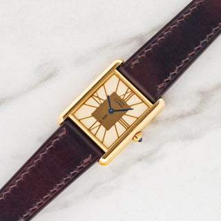 Cartier Tank Must w/Gold & Cream Roman Dial - Rare