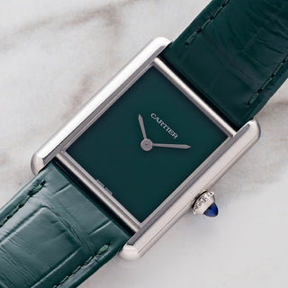 Cartier Tank Must Steel w/Green Dial - Full Set